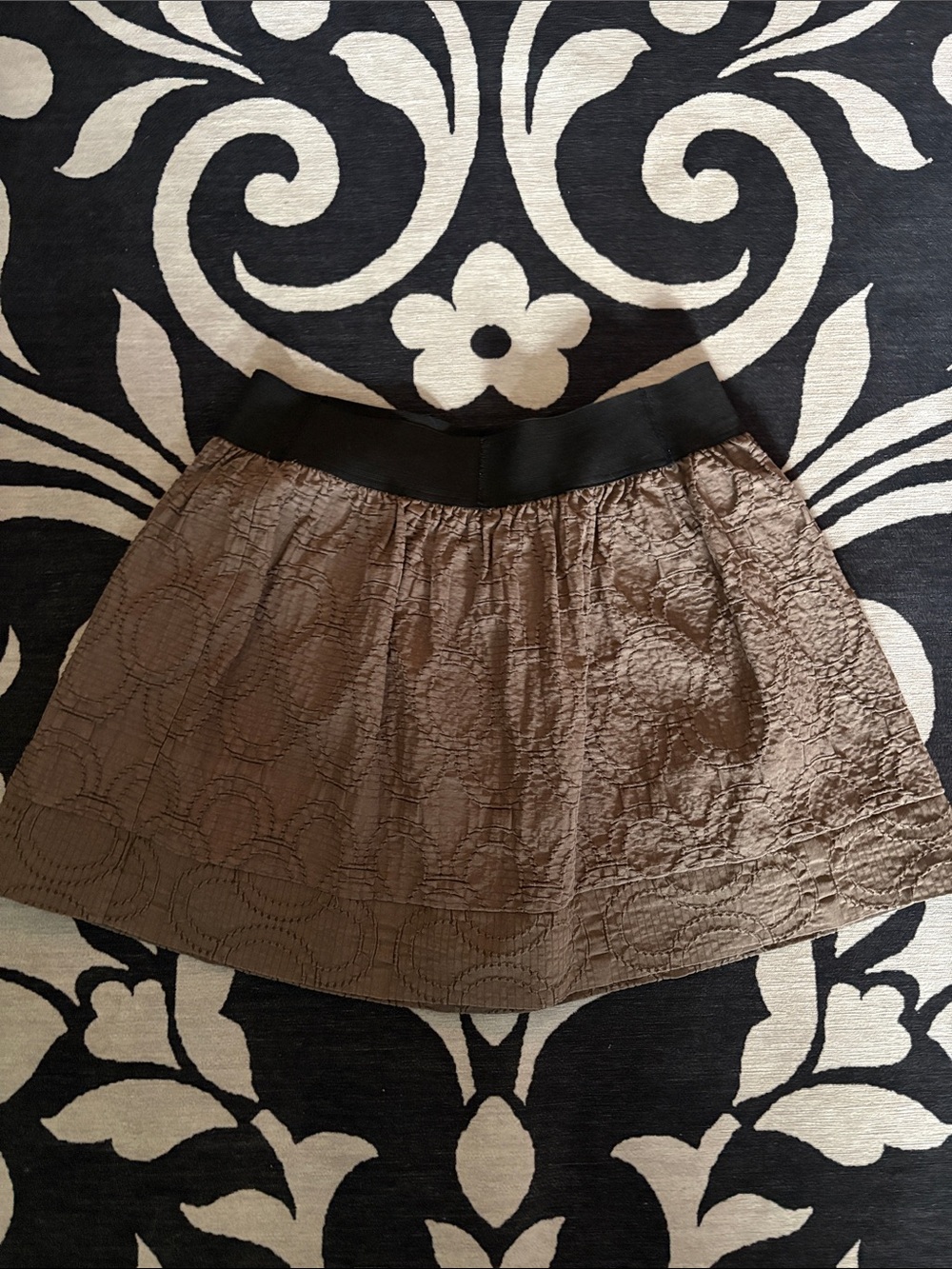 Simply Vera Vera Wang Brown Mini Skirt with Black Waistband